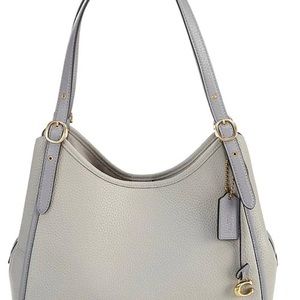 Brand New Coach Lori leather shoulder bag, light gray